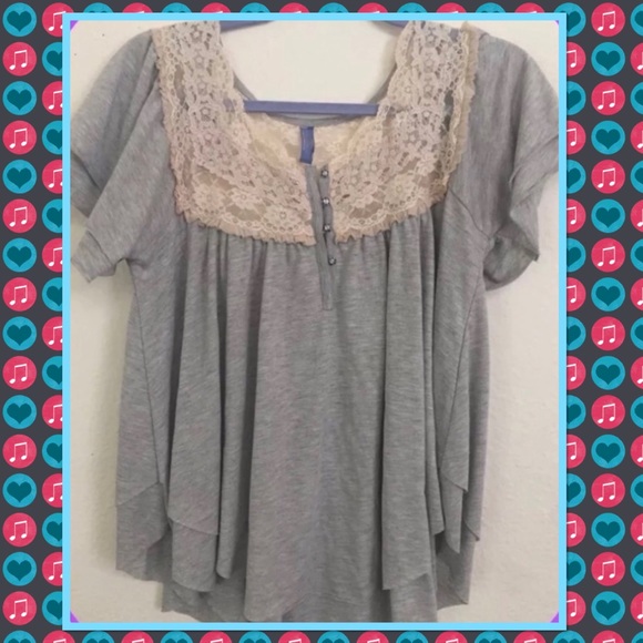Free People Tops - Women’s Gray Free People Shirt Size Large